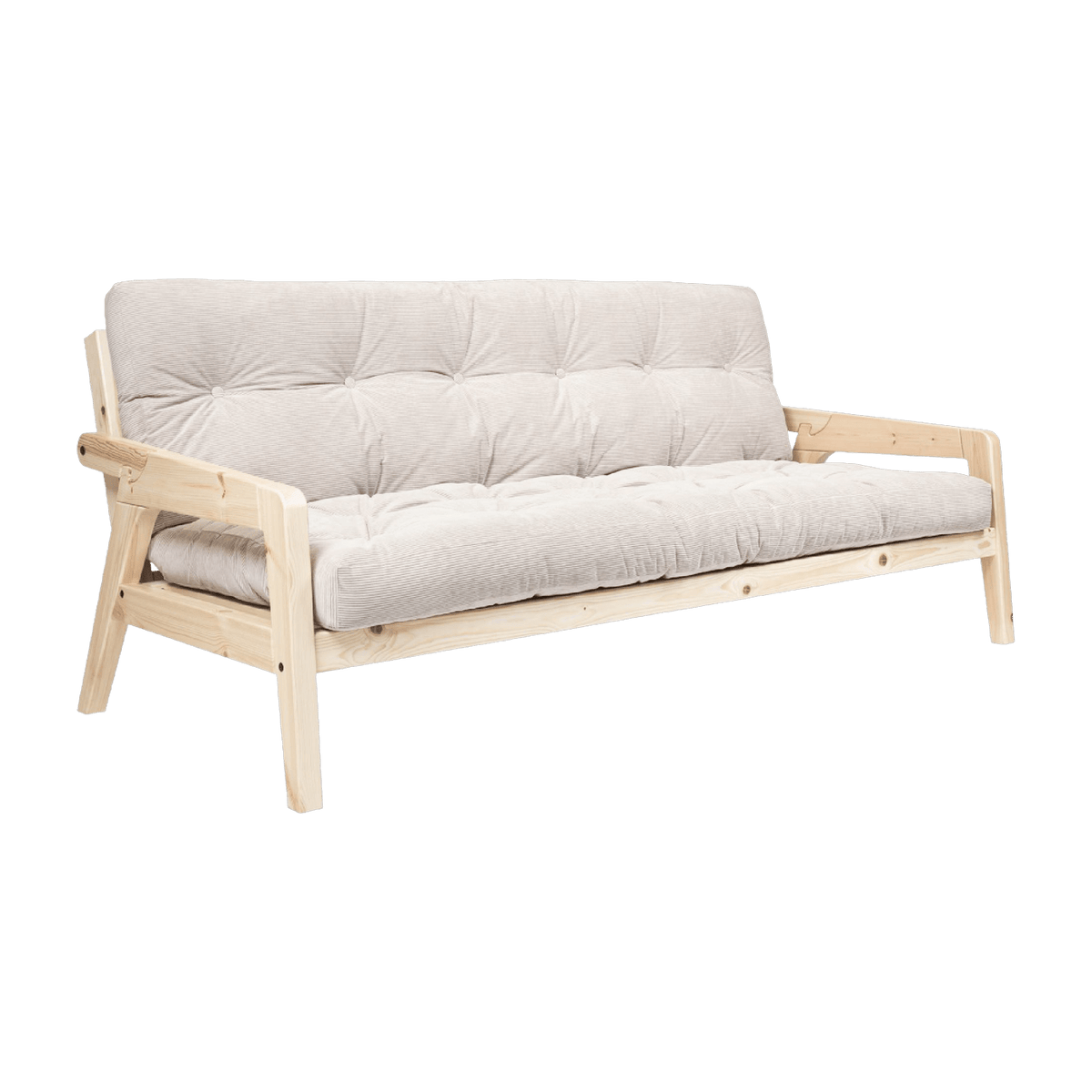 Canapé-lit en velours cotelé ivoire Grab - Karup Design - The Cool Republic