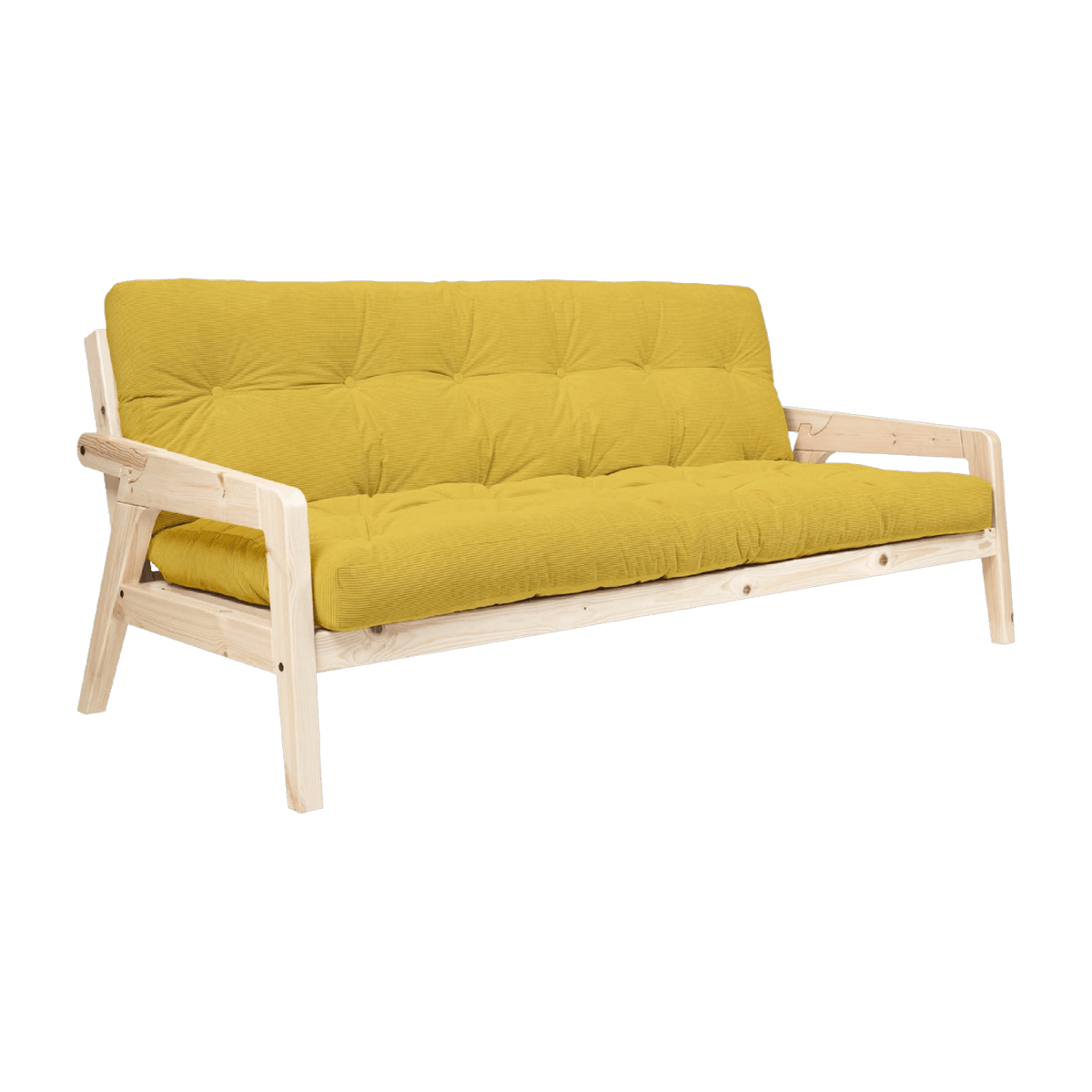 Canapé-lit en velours côtelé jaune Grab - Karup Design - The Cool Republic