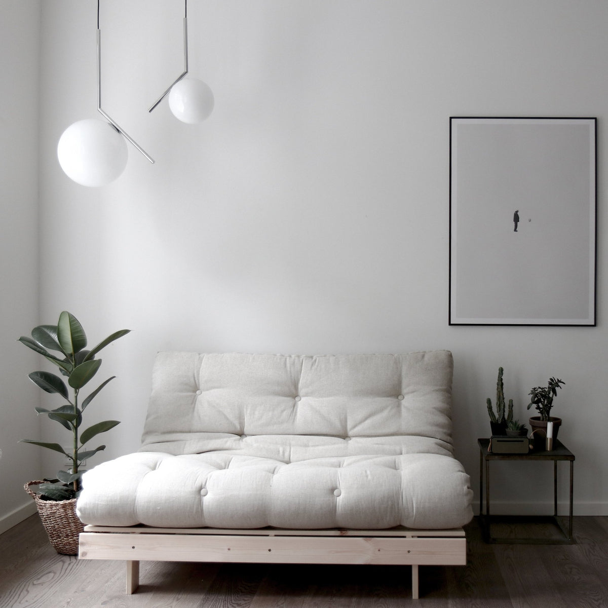 Canapé-lit gris foncé en pin massif Roots 140 - Karup Design - The Cool Republic