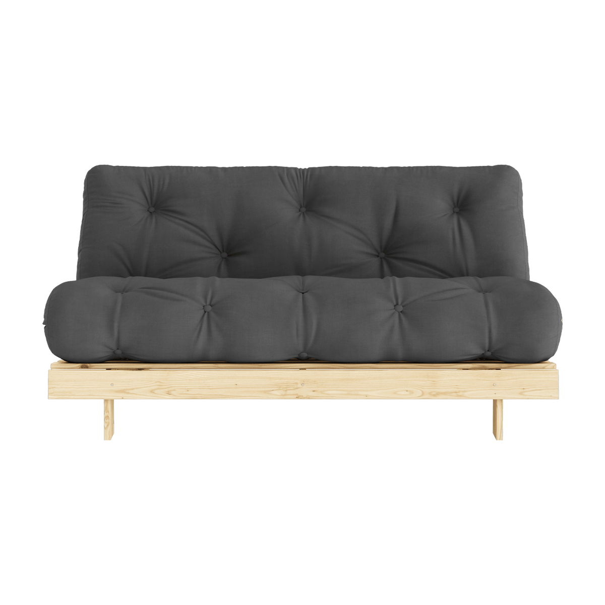 Canapé-lit gris foncé en pin massif Roots 160 - Karup Design - The Cool Republic