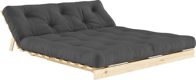 Canapé - lit gris foncé en pin massif Roots 160 - Karup Design - The Cool Republic