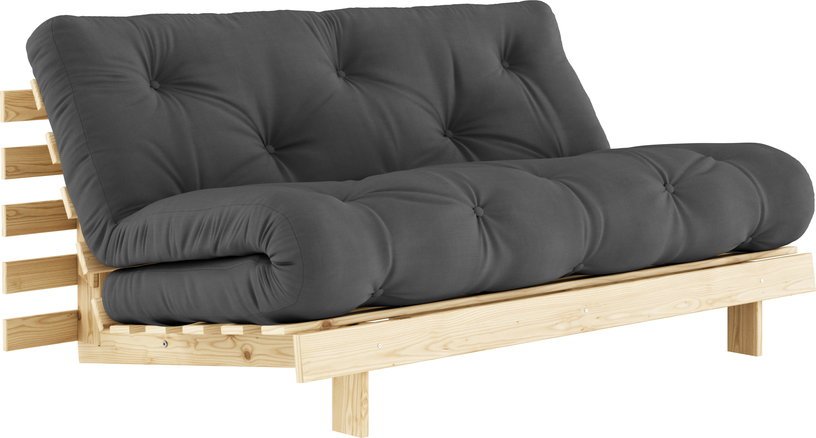Canapé - lit gris foncé en pin massif Roots 160 - Karup Design - The Cool Republic