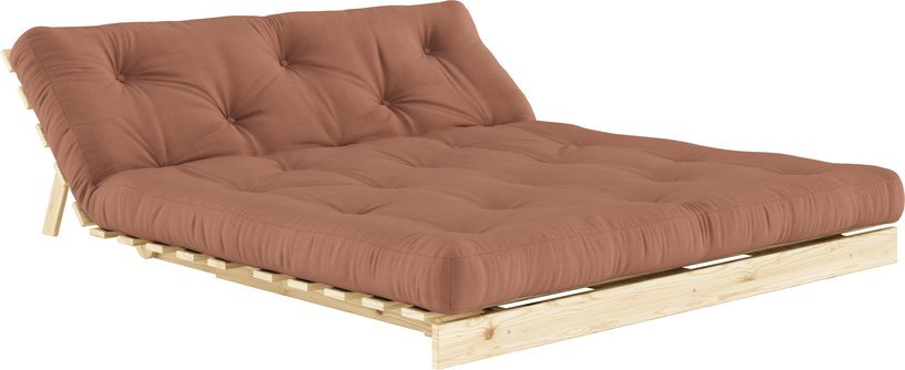 Canapé - lit marron clay en pin massif Roots 160 - Karup Design - The Cool Republic