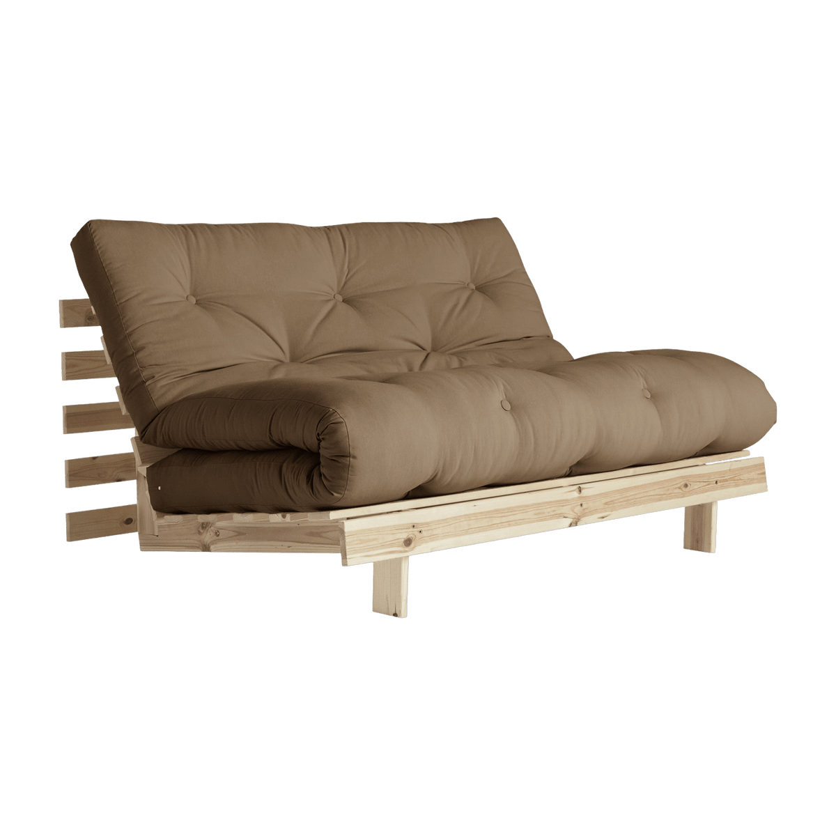 Canapé-lit marron en pin massif Roots 140 - Karup Design - The Cool Republic