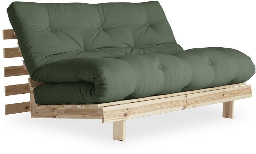 Canapé - lit vert clair en pin massif Roots 140 - Karup Design - The Cool Republic
