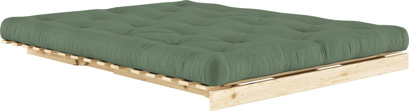 Canapé - lit vert olive pin massif Roots 160 - Karup Design - The Cool Republic