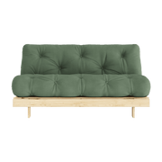 Canapé-lit vert olive pin massif Roots 160 - Karup Design - The Cool Republic