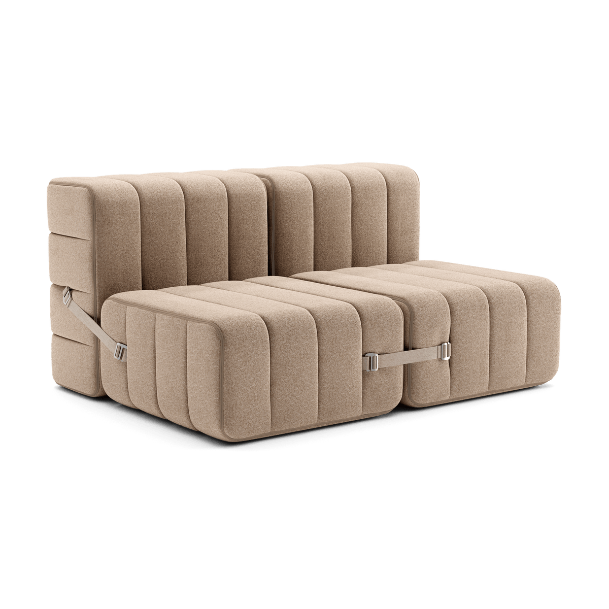 Canapé modulable 2 places en tissu Dama en laine recyclée beige 136x102x68cm Curt - Ambivalenz - The Cool Republic