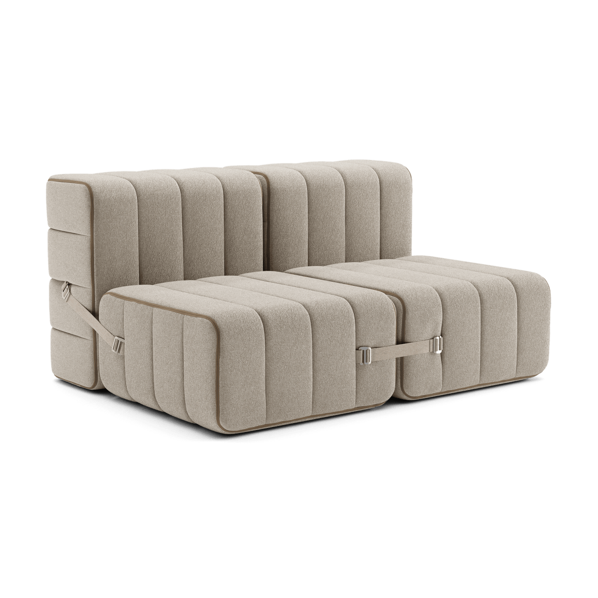 Canapé modulable 2 places en tissu Jet gris foncé 136x102x68cm Curt - Ambivalenz - The Cool Republic