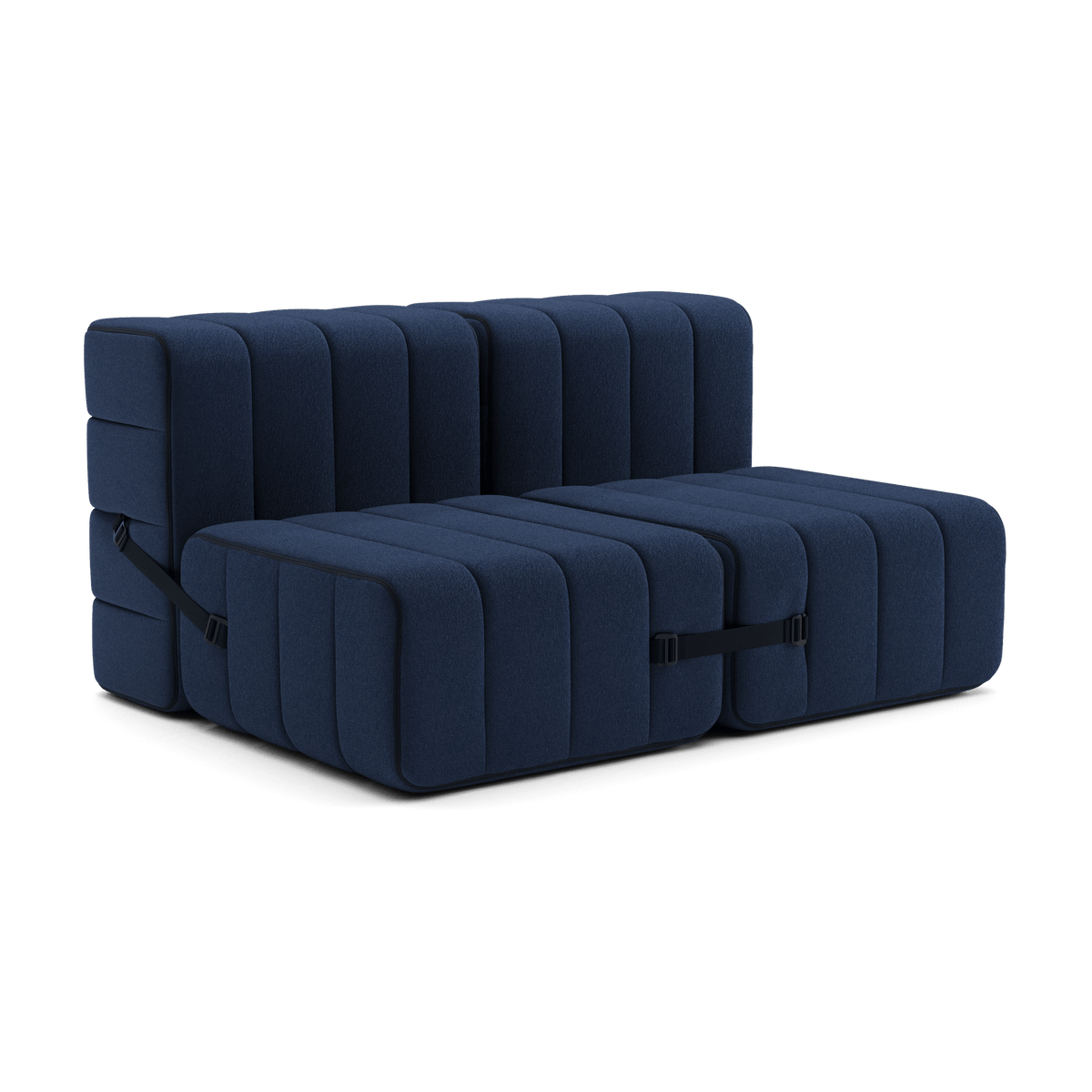 Canapé modulable 2 places en tissu Jet gris foncé 136x102x68cm Curt - Ambivalenz - The Cool Republic