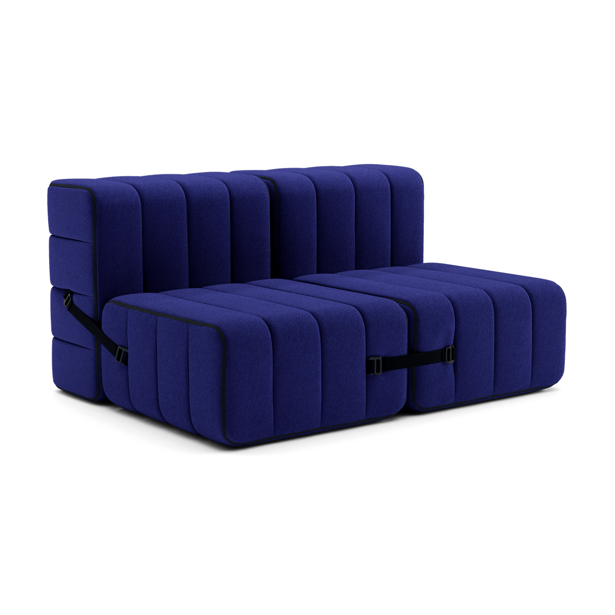 Canapé modulable 2 places en tissu Jet gris foncé 136x102x68cm Curt - Ambivalenz - The Cool Republic