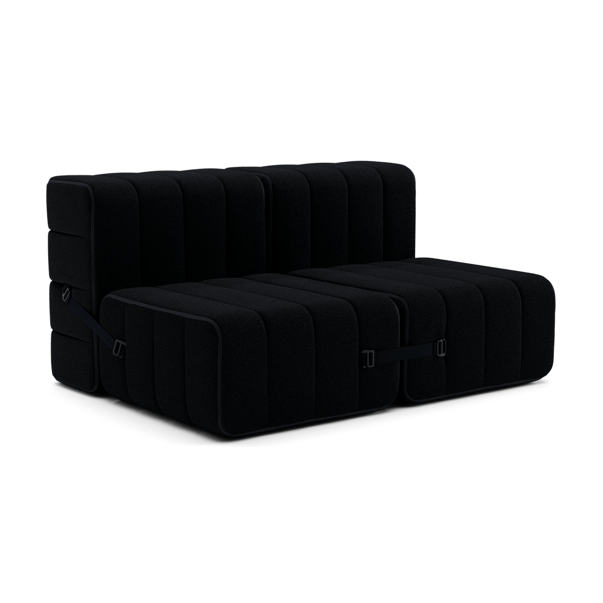 Canapé modulable 2 places en tissu Sera en laine noir 136x102x68cm Curt - Ambivalenz - The Cool Republic