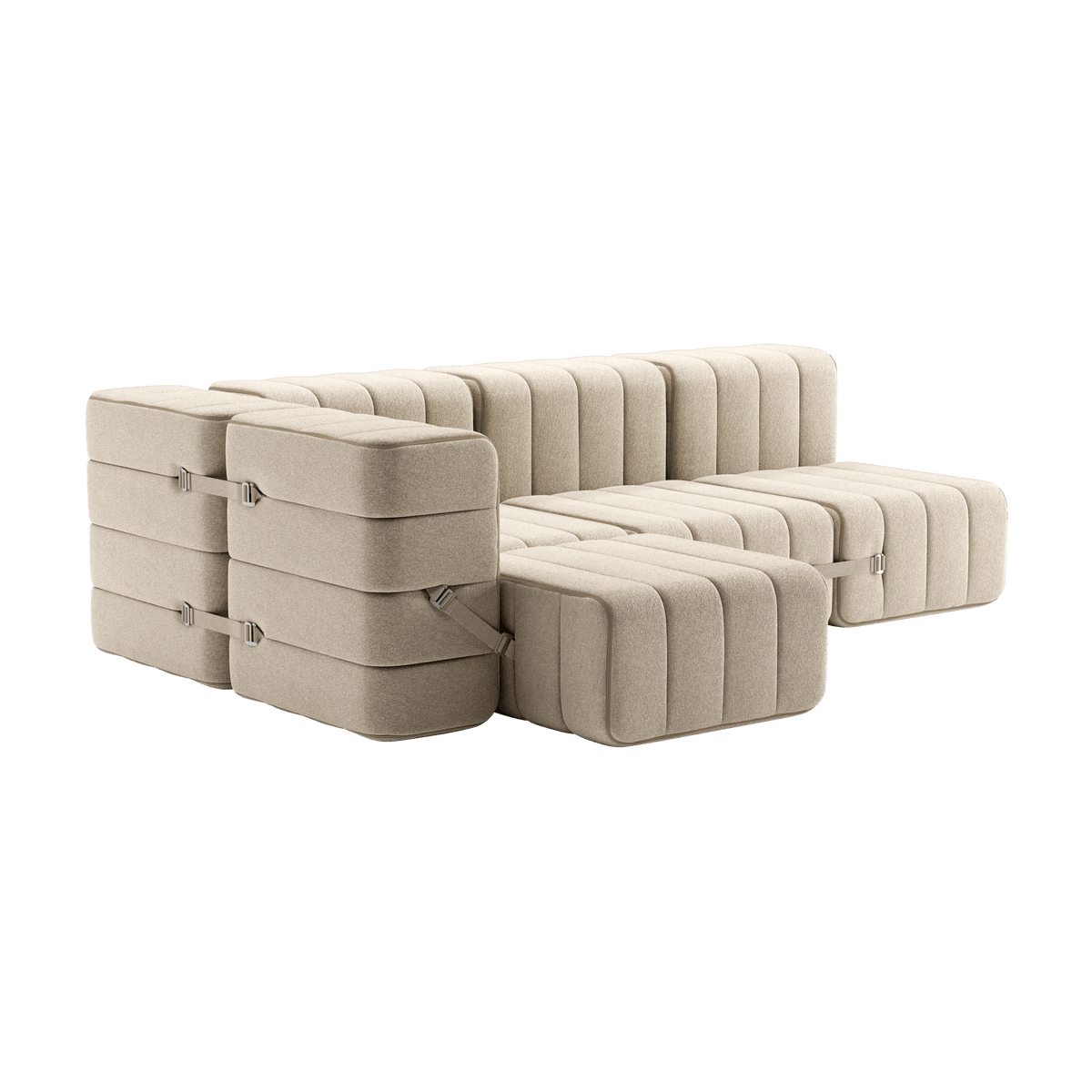 Canapé modulable d'angle en tissu Jet gris 238x170x68cm Curt - Ambivalenz - The Cool Republic