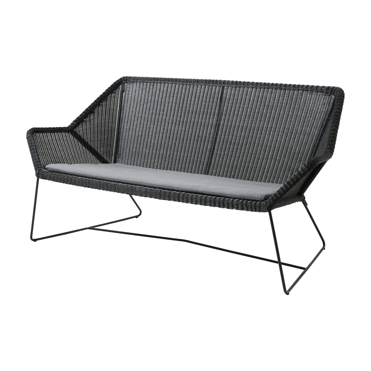 Canapé noir avec coussin d'assise gris Breeze - Cane-Line - The Cool Republic