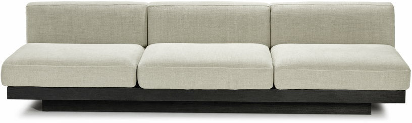 Canapé trois places en bois noir et coussins beiges 287 x 115 x 72 cm Rudolph - Serax - The Cool Republic