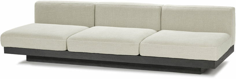 Canapé trois places en bois noir et coussins beiges 287 x 115 x 72 cm Rudolph - Serax - The Cool Republic