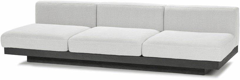 Canapé trois places en bois noir et coussins blancs 287 x 115 x 72 cm Rudolph - Serax - The Cool Republic