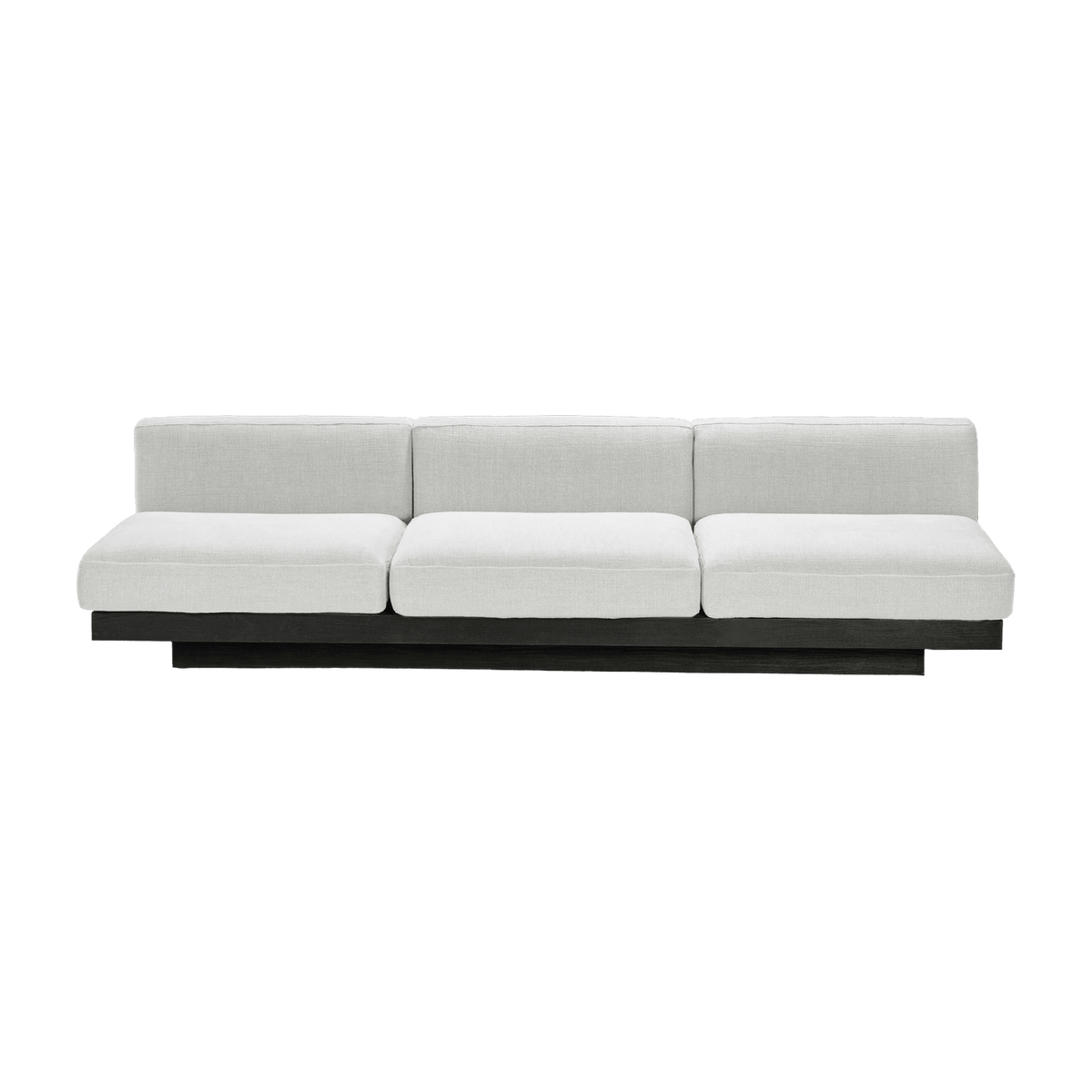 Three-seater sofa in black wood and white cushions 287 x 115 x 72 cm Rudolph - Serax - The Cool Republic