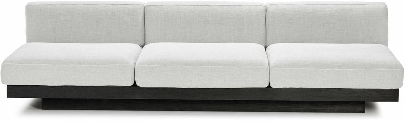 Canapé trois places en bois noir et coussins blancs 287 x 115 x 72 cm Rudolph - Serax - The Cool Republic