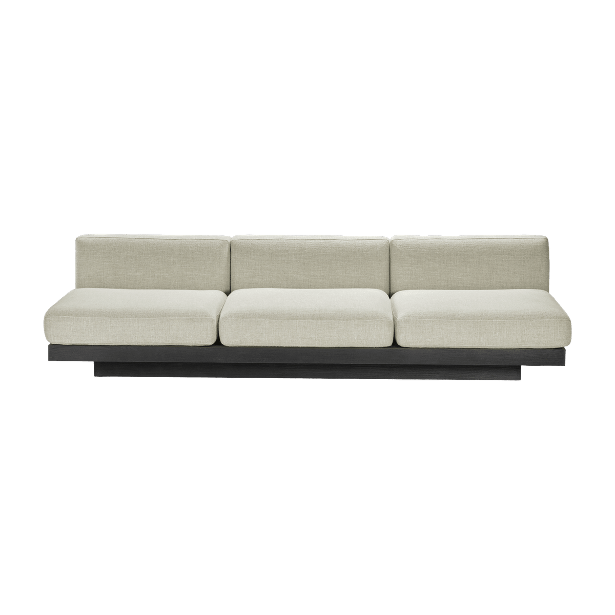 Rudolph three-seater sofa in black wood and white bone cushions 287 x 115 x 72 cm - Serax - The Cool Republic