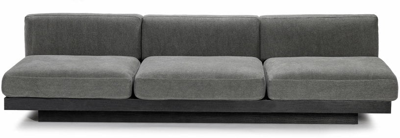 Canapé trois places en bois noir et coussins fumé 287 x 115 x 72 cm Rudolph - Serax - The Cool Republic