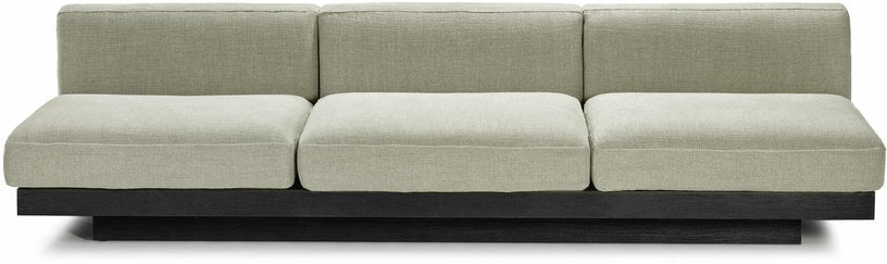 Canapé trois places en bois noir et coussins sables 287 x 115 x 72 cm Rudolph - Serax - The Cool Republic