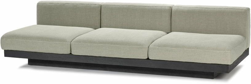 Canapé trois places en bois noir et coussins sables 287 x 115 x 72 cm Rudolph - Serax - The Cool Republic