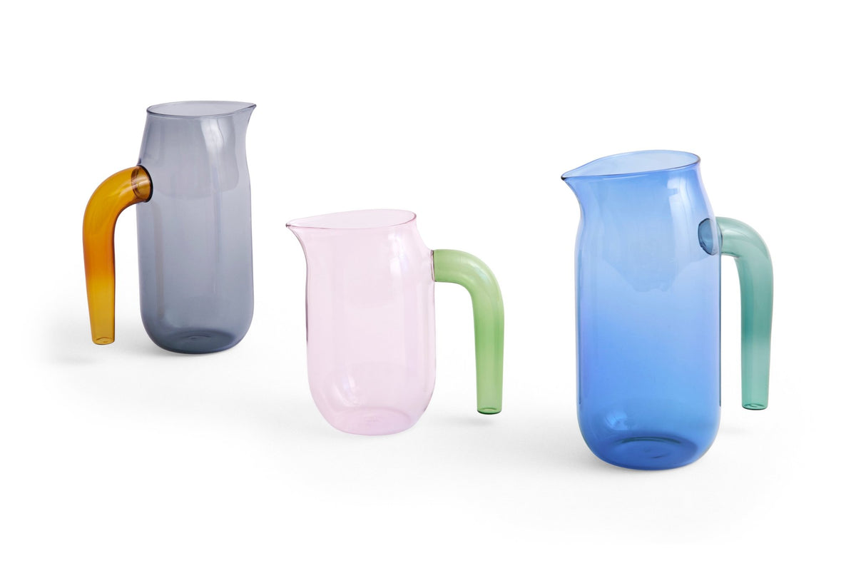 Carafe en verre rose et vert 10 x 10 x 16 cm Jug - HAY - The Cool Republic