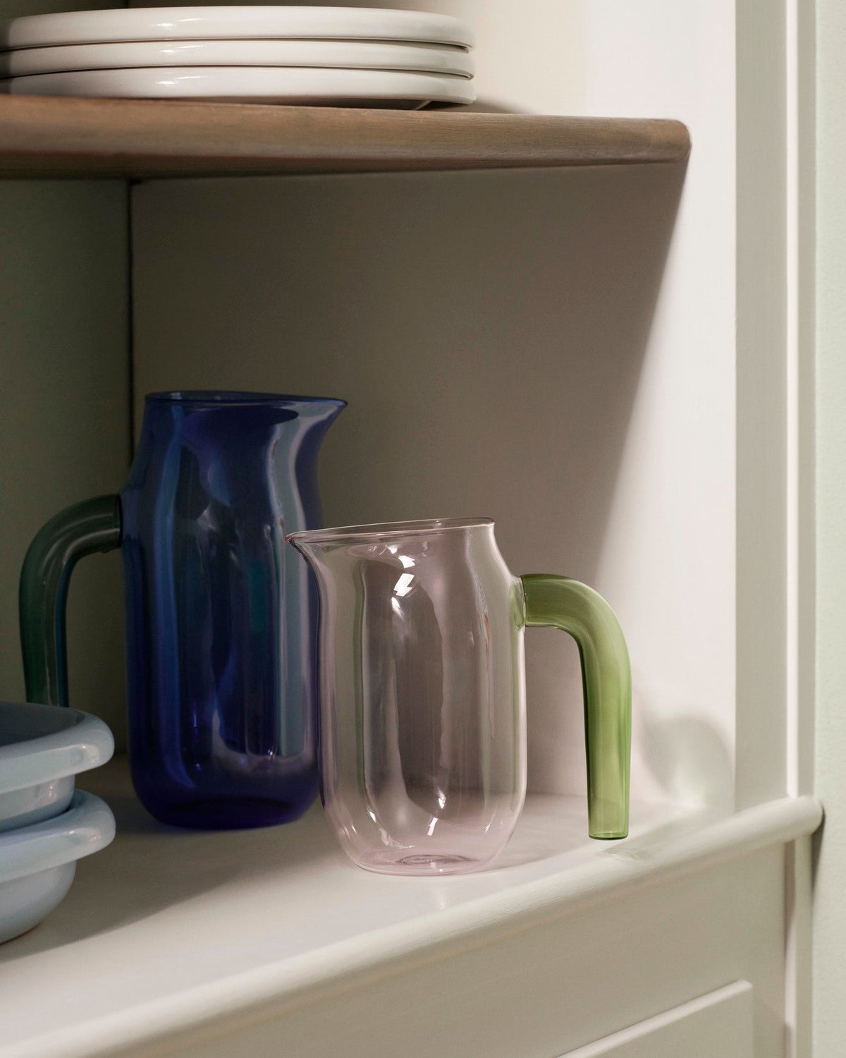 Carafe en verre rose et vert 10 x 10 x 16 cm Jug - HAY - The Cool Republic