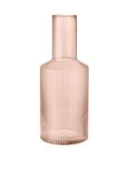 Carafe en verre soufflé recyclé rose 9 x 24 cm Ripple - Ferm Living - The Cool Republic