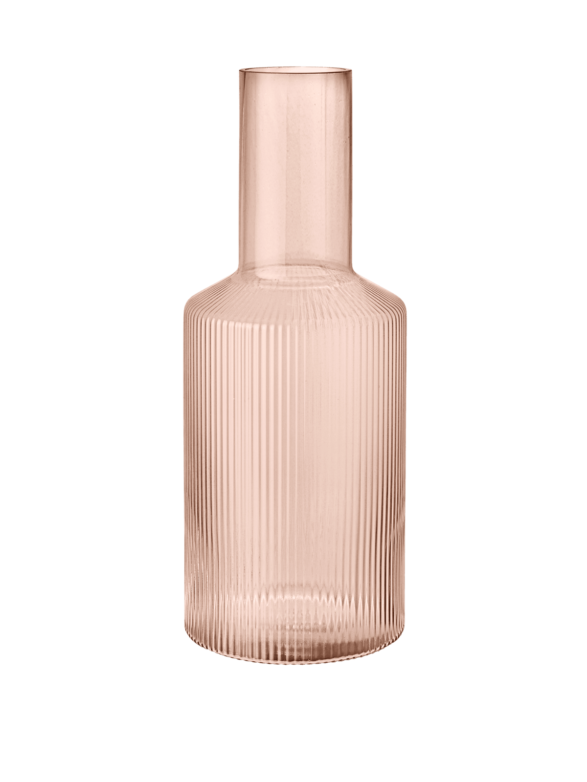 Carafe en verre soufflé recyclé rose 9 x 24 cm Ripple - Ferm Living - The Cool Republic