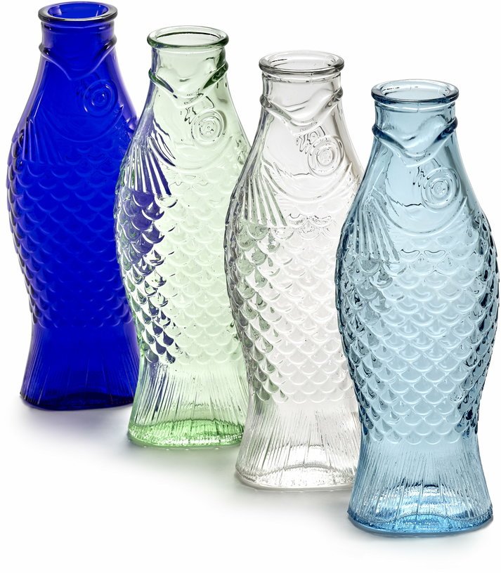 Carafe en verre transparent bleu clair 85cL Fish&Fish - Serax - The Cool Republic