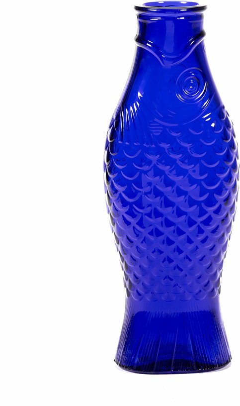 Carafe en verre transparent bleu foncé 85cL Fish&Fish - Serax - The Cool Republic