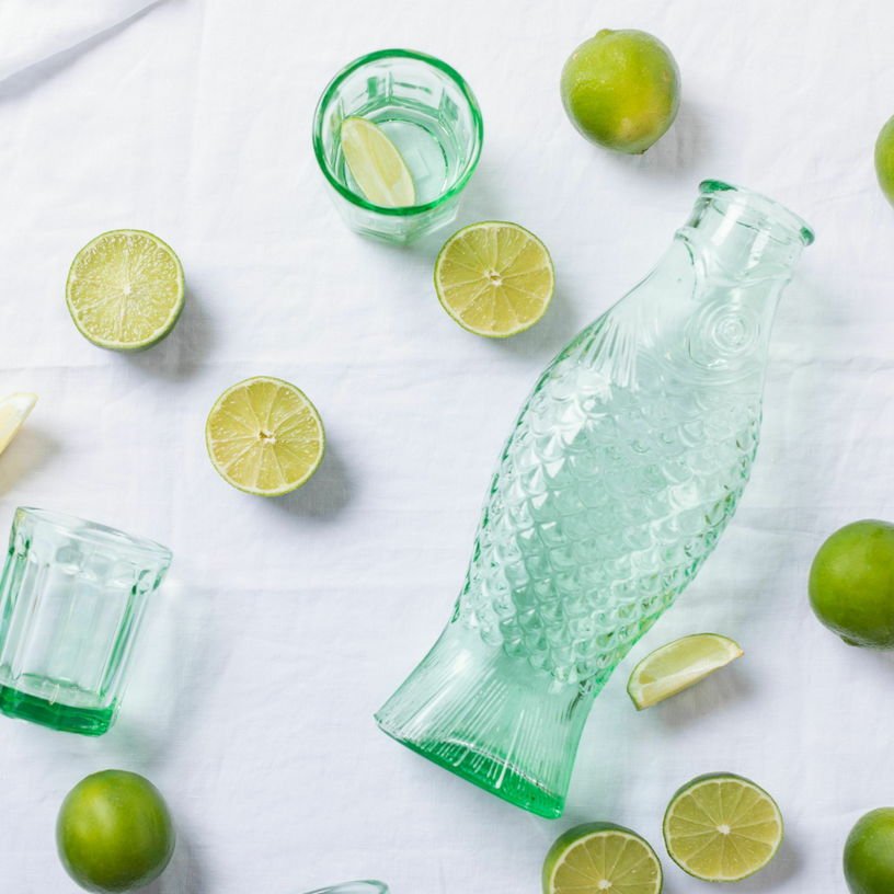 Carafe en verre transparent vert 85cL Fish&Fish - Serax - The Cool Republic