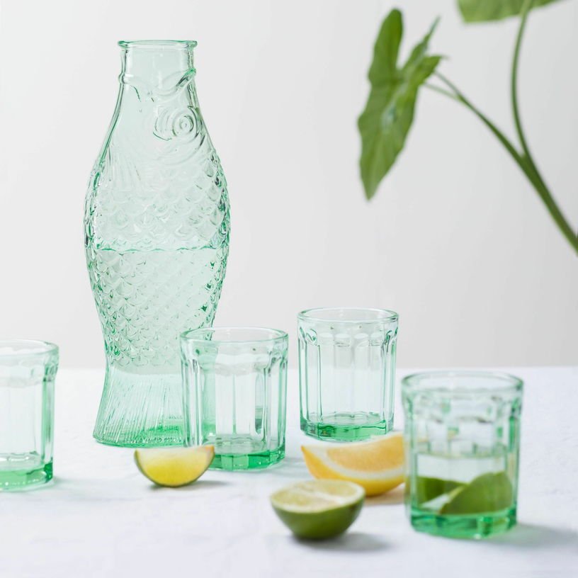 Carafe en verre transparent vert 85cL Fish&Fish - Serax - The Cool Republic