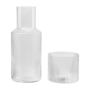 Carafe et verre transparents Ripple - Ferm Living - The Cool Republic