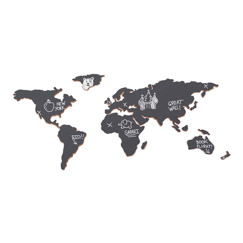 Carte du monde murale en ardoise 100x45,5cm - Lukies of London - The Cool Republic