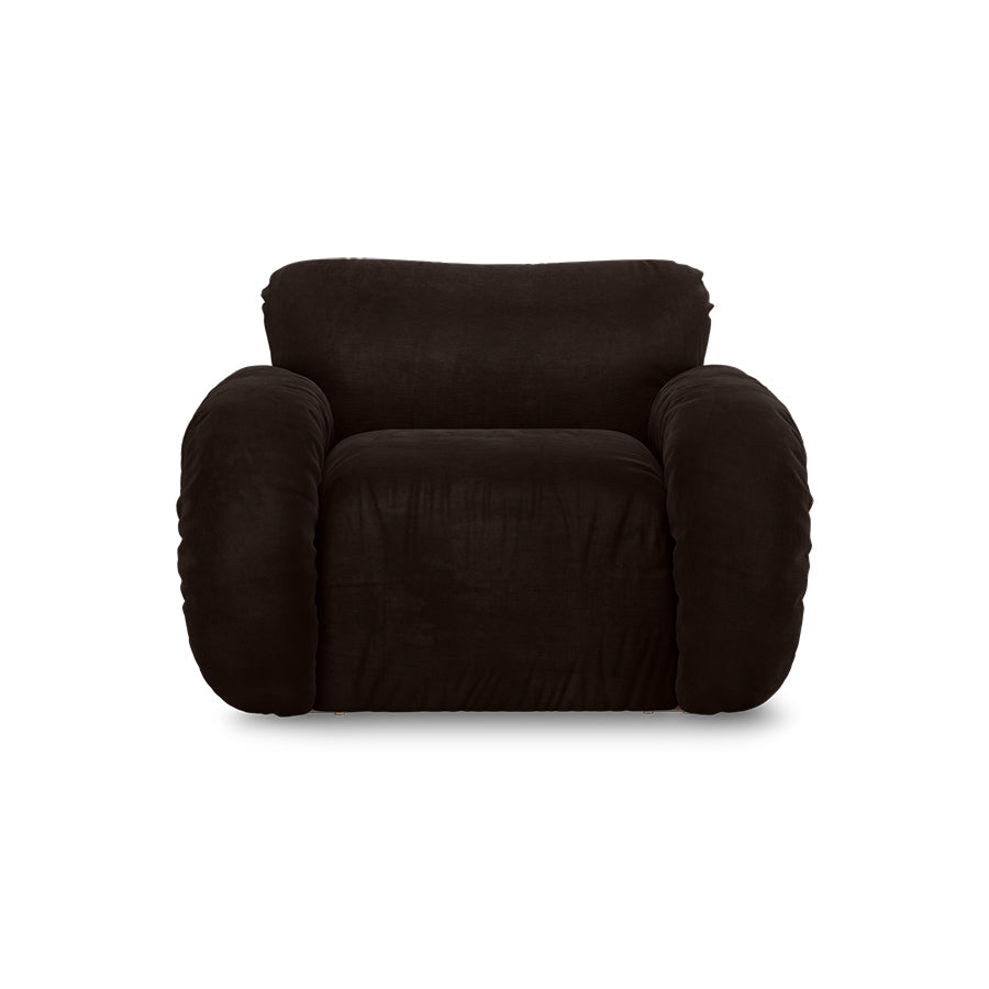 Arc Lounge Sessel Frame Sand Royal Velvet Espresso - HKLiving