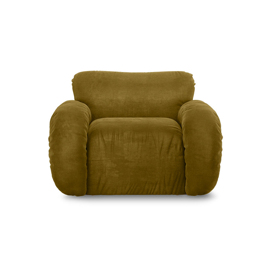 Poltrona Arc Lounge Frame Sand Royal Velvet Olive - HKLiving