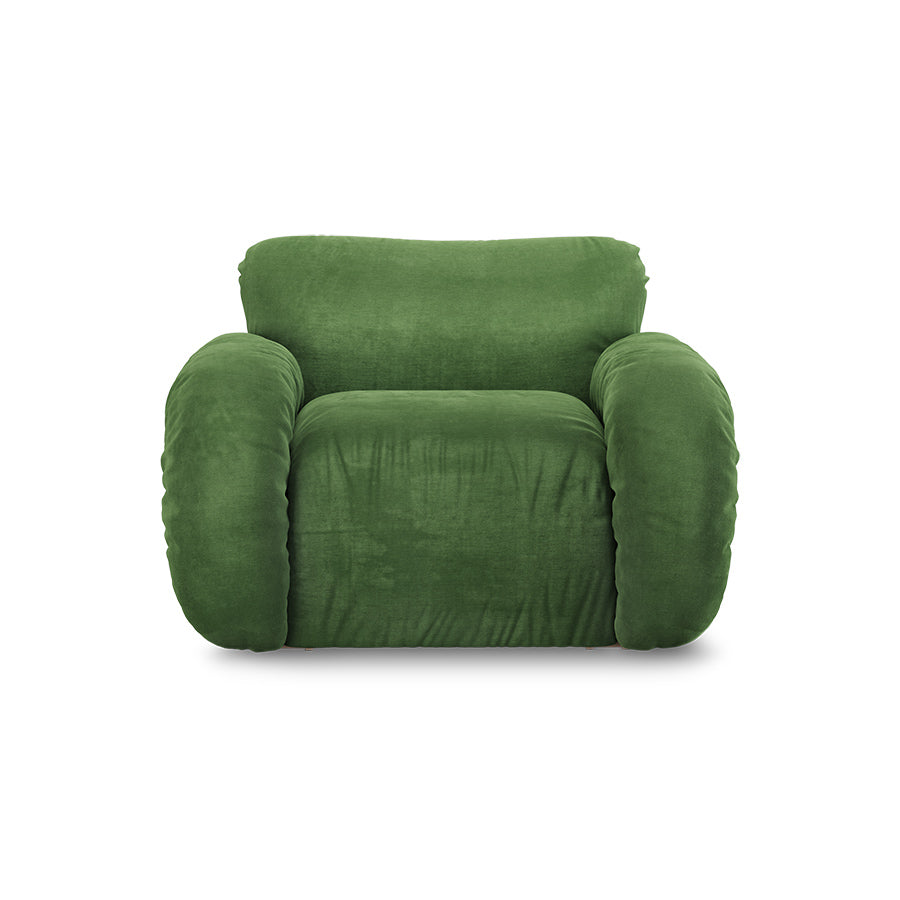 Poltrona velluto verde e frassino Arc - HKLiving
