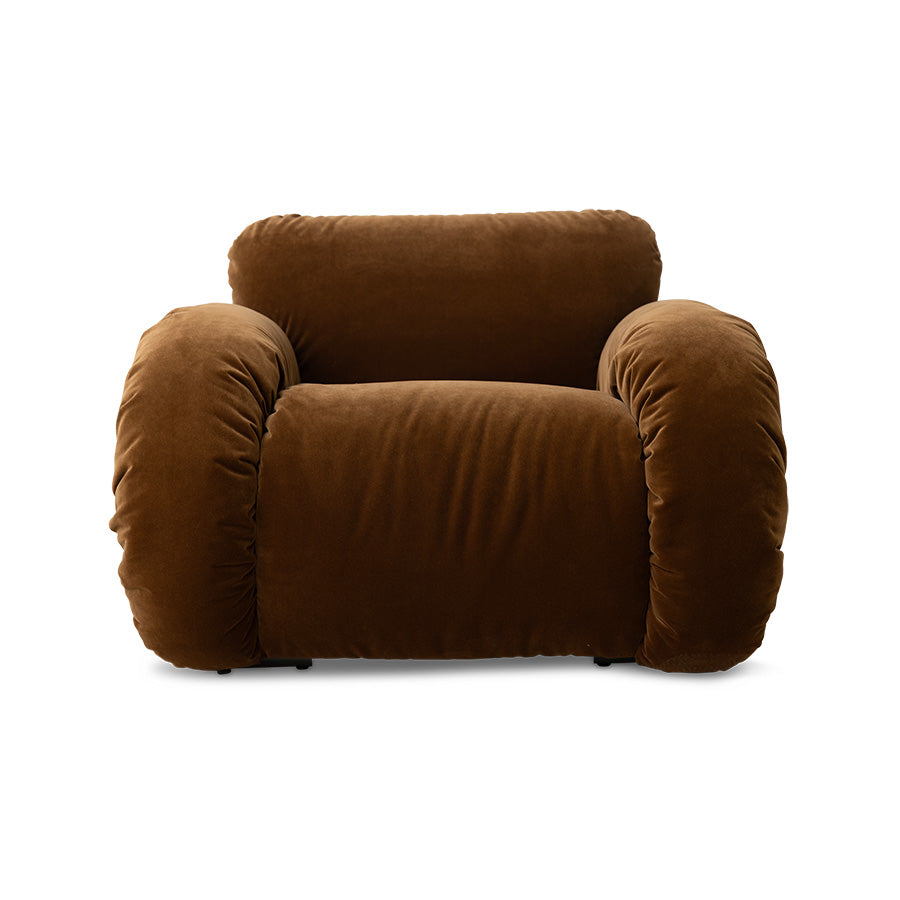 Poltrona Arc Lounge Frame Ash Royal Velvet Caramello - HKLiving