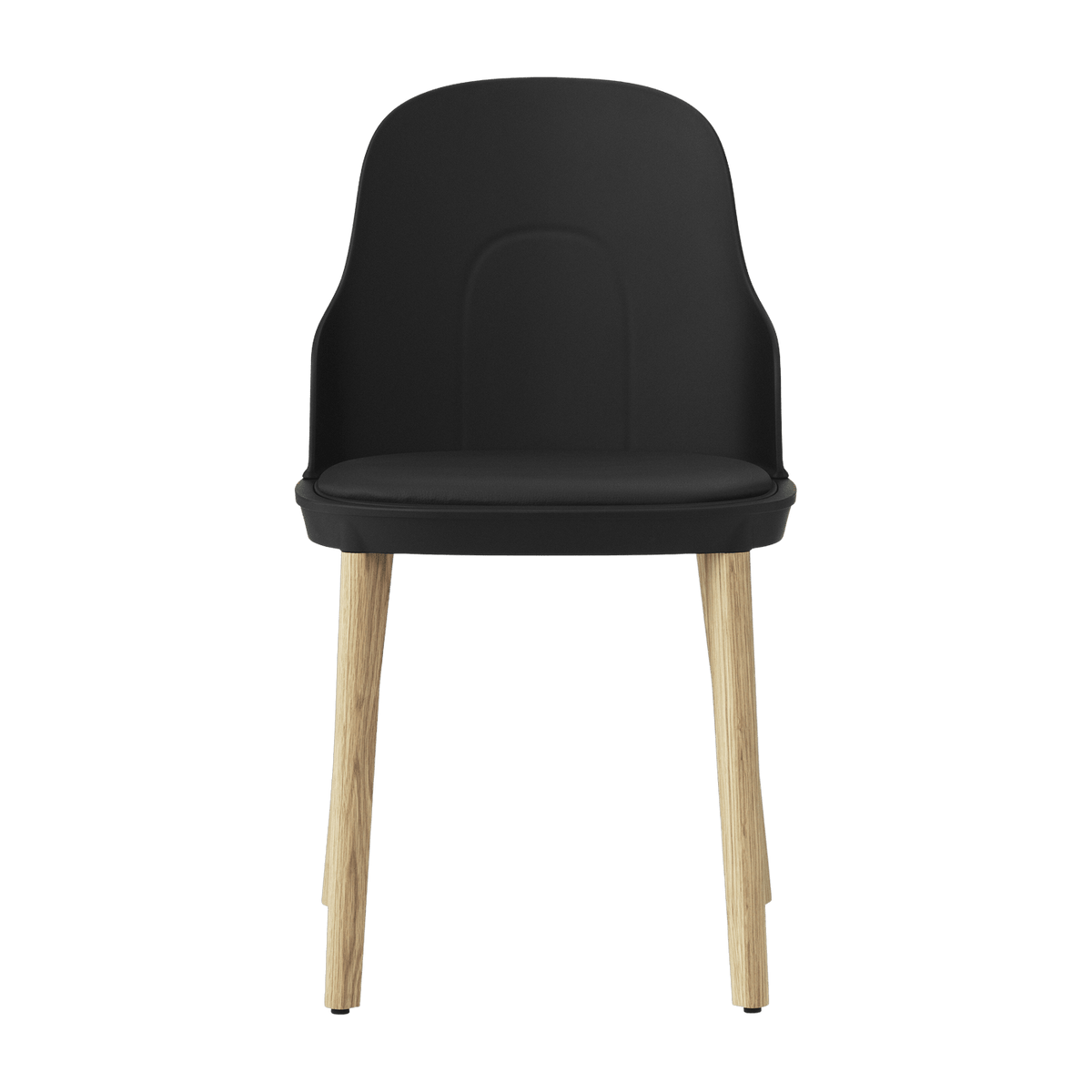 Chaise à l'assise en cuir noir et au pietement en chêne Allez noir - Normann Copenhagen - The Cool Republic
