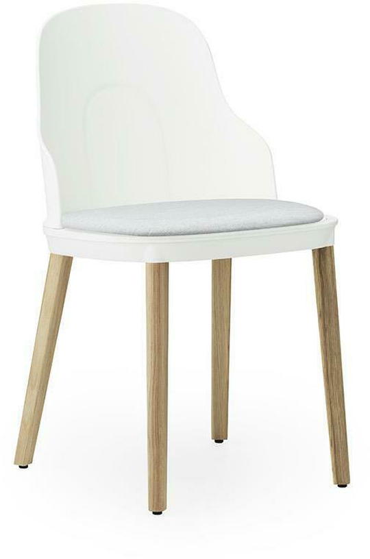 Chaise à l'assise en tissu canvas blanc et au piètement en chêne Allez blanc - Normann Copenhagen - The Cool Republic
