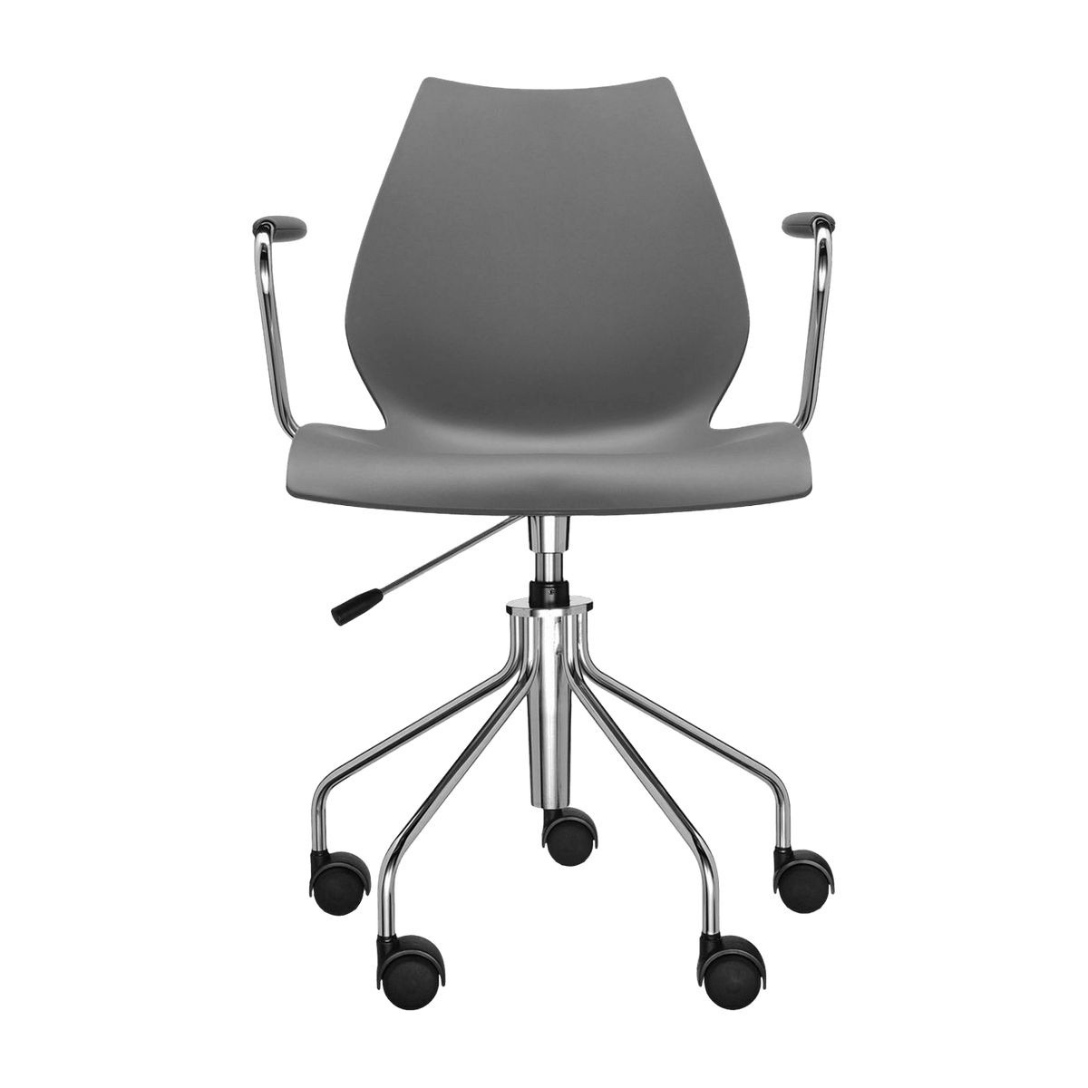 Chaise à roulettes avec accoudoirs anthracite Maui - Kartell - The Cool Republic