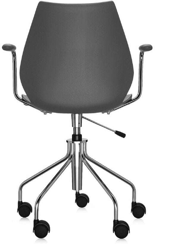 Chaise à roulettes avec accoudoirs anthracite Maui - Kartell - The Cool Republic