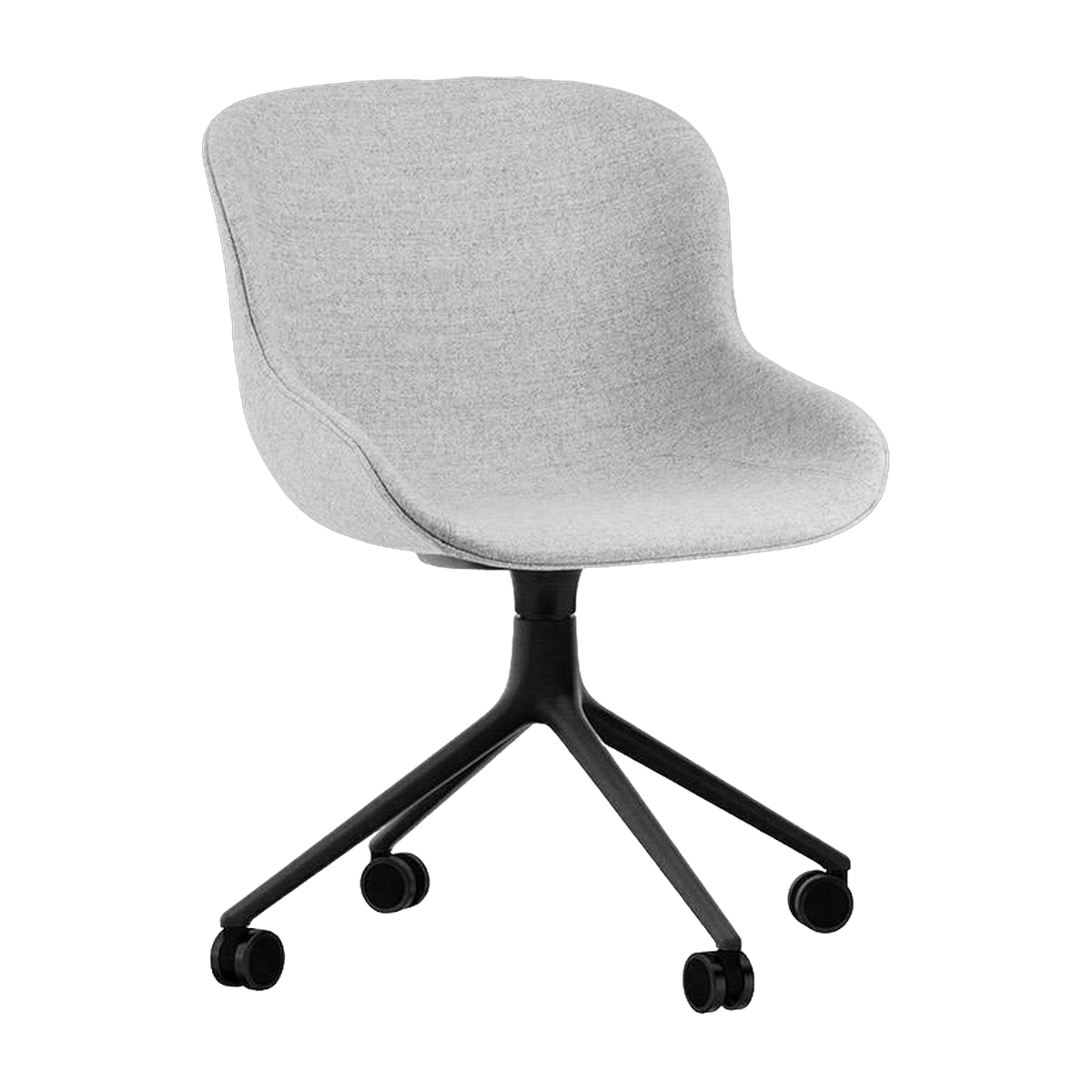 Chaise à roulettes pivotante 4W Full Uph. Alu noir Hyg - Normann Copenhagen - The Cool Republic