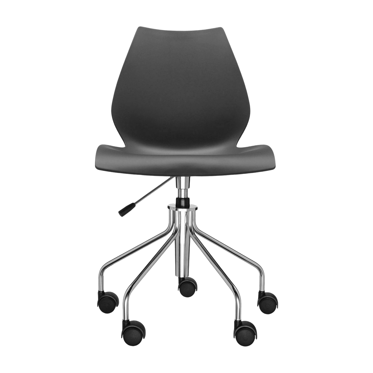 Chaise anthracite pivotante à roulettes Maui - Kartell - The Cool Republic