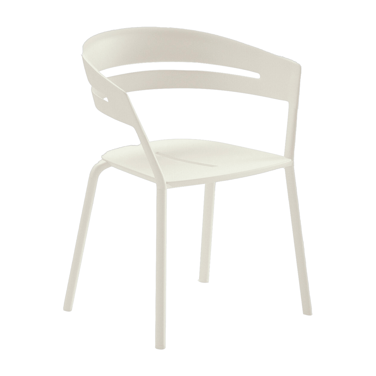 Chaise avec accoudoir en aluminium blanc crème 53 x 61 cm Ria - Fast Spa - The Cool Republic