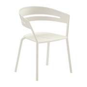 Chaise avec accoudoir en aluminium blanc crème 53 x 61 cm Ria - Fast Spa - The Cool Republic