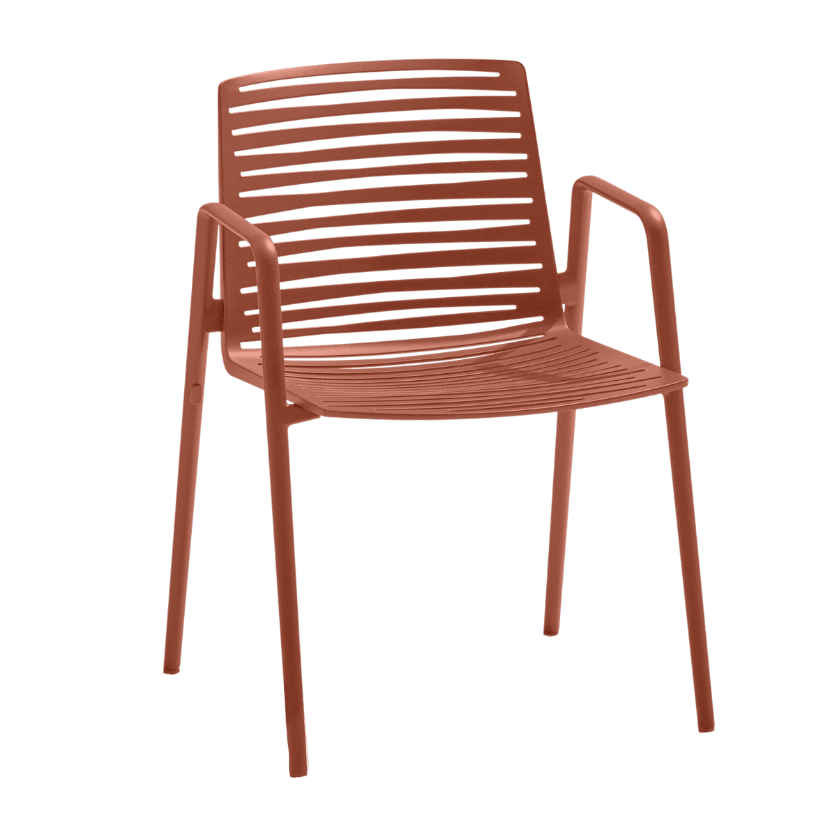 Chaise avec accoudoir en aluminium terracotta 56 x 58 cm Zebra - Fast Spa - The Cool Republic